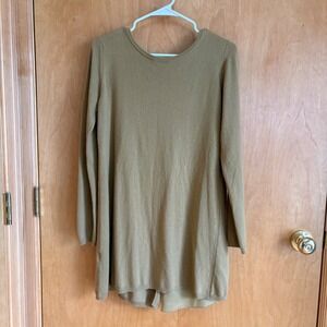 Jucca Tunic Sweater Women Medium Tan Wool‎ Cashmere Silk Back Made in Italy